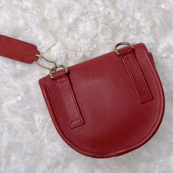 COACH l VINTAGE Red Leather Mini Belt Pouch Original Retro 80's 052-0152  USA - Picture 4 of 13